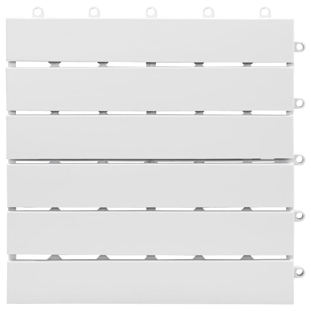 Piastrelle Esterni 10 pz Bianche 30x30 cm Legno Massello Acacia 310117