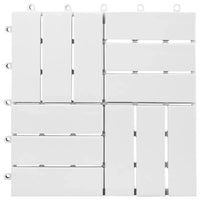 Piastrelle Esterni 10 pz Bianche 30x30 cm Legno Massello Acacia 310118