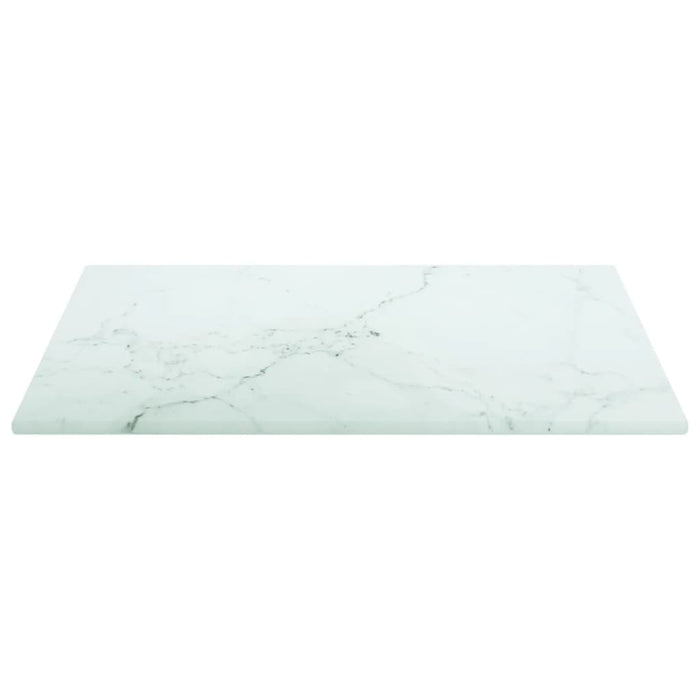 Piano Tavolo Bianco 30x30 cm 6mm Vetro Temperato Aspetto Marmo cod mxl 69238