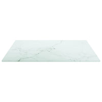 Piano Tavolo Bianco 40x40 cm 6mm Vetro Temperato Aspetto Marmo cod mxl 71346