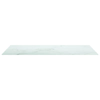Piano per Tavolo Bianco 120x65 cm 8 mm in Vetro Aspetto Marmo  cod mxl 74725