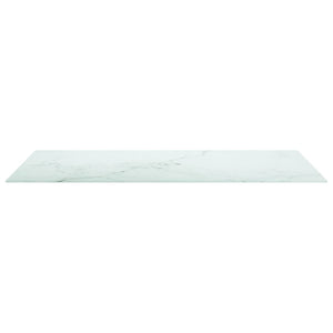 Piano per Tavolo Bianco 120x65 cm 8 mm in Vetro Aspetto Marmo  cod mxl 74725