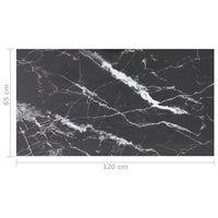 Piano Tavolo Nero 120x65 cm 8mm Vetro Temperato Design Marmo 322276