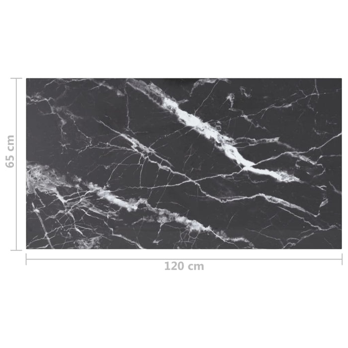 Piano Tavolo Nero 120x65 cm 8mm Vetro Temperato Design Marmo 322276