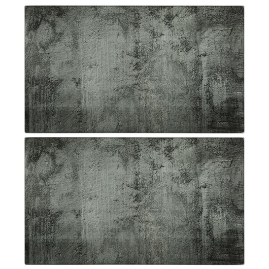 Taglieri 2 pz con Motivo Cemento in Vetro Temperatocod mxl 95489