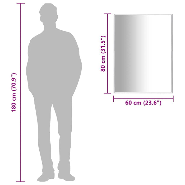 Specchio Argento 80x60 cm 322735