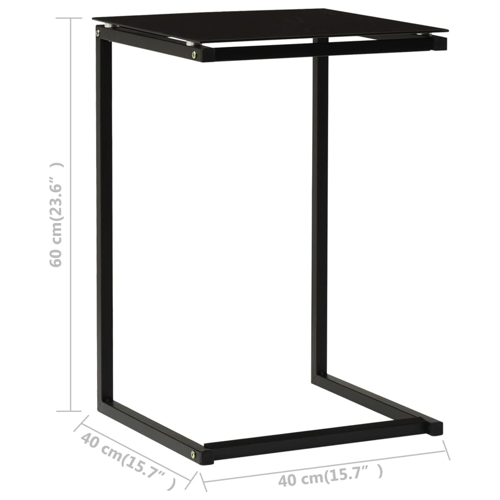 Tavolino Nero 40x40x60 cm in Vetro Temperato cod mxl 6371