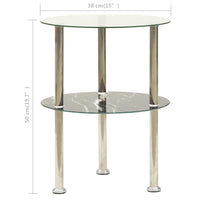 322789 2-Tier Side Table Transparent & Black 38 cm Tempered Glass cod mxl 14098