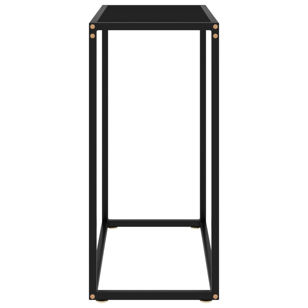 Tavolo Consolle Nero 60x35x75 cm in Vetro Temperato cod mxl 5869