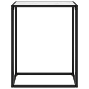 Tavolo Consolle Bianco 60x35x75 cm in Vetro Temperato cod mxl 29806