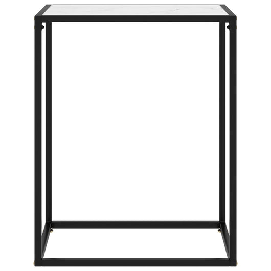 Tavolo Consolle Bianco 60x35x75 cm in Vetro Temperato cod mxl 29806