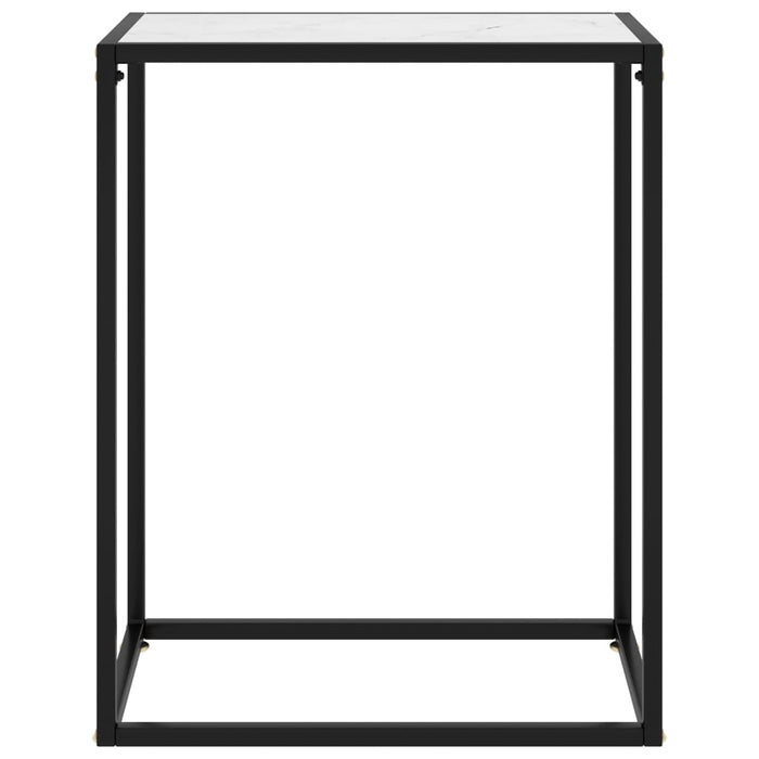 Tavolo Consolle Bianco 60x35x75 cm in Vetro Temperato cod mxl 29806