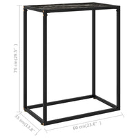Tavolo Consolle Nero 60x35x75 cm in Vetro Temperato 322806