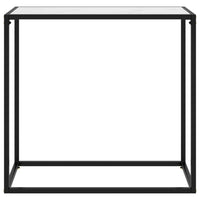 Tavolo Consolle Bianco 80x35x75 cm in Vetro Temperato 322809