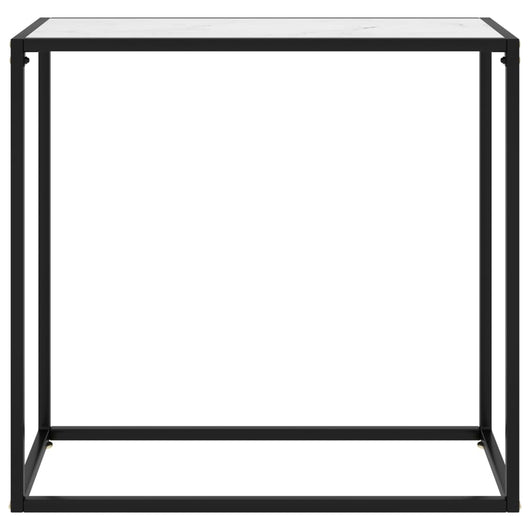 Tavolo Consolle Bianco 80x35x75 cm in Vetro Temperato 322809
