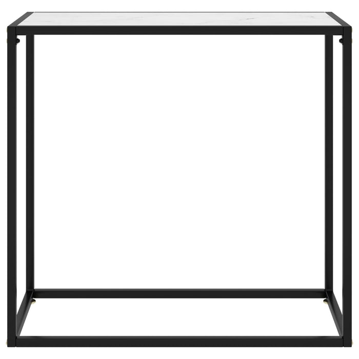 Tavolo Consolle Bianco 80x35x75 cm in Vetro Temperato 322809