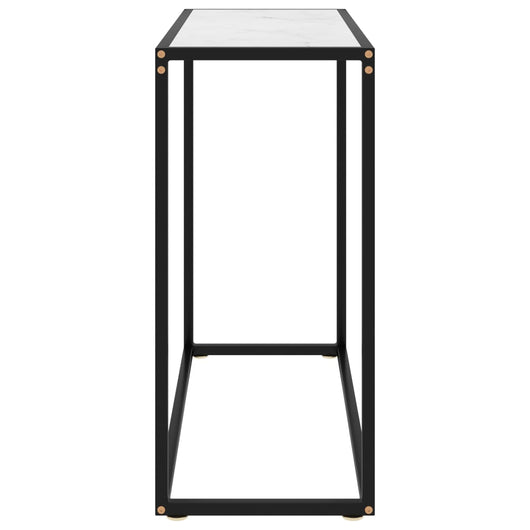 Tavolo Consolle Bianco 80x35x75 cm in Vetro Temperato 322809