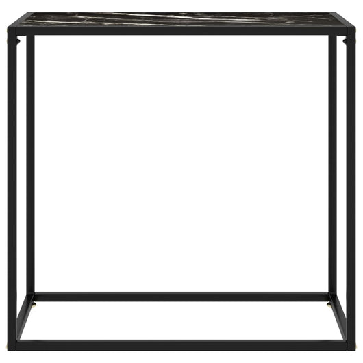 Tavolo Consolle Nero 80x35x75 cm in Vetro Temperato 322810