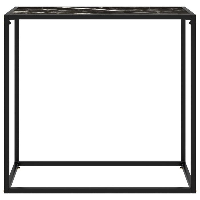Tavolo Consolle Nero 80x35x75 cm in Vetro Temperato 322810
