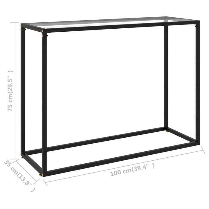 Tavolo Consolle Trasparente 100x35x75 cm in Vetro Temperato 322811