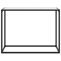 Tavolo Consolle Bianco 100x35x75 cm in Vetro Temperato cod mxl 16879
