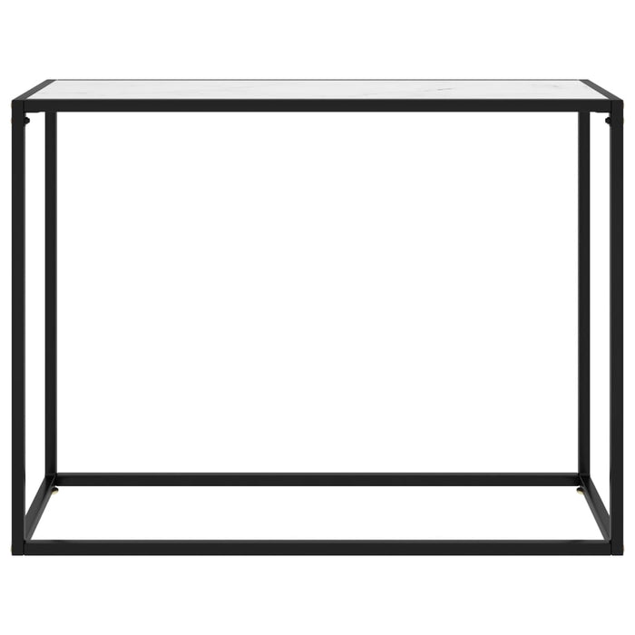 Tavolo Consolle Bianco 100x35x75 cm in Vetro Temperato cod mxl 16879