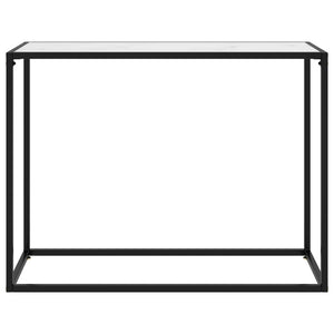Tavolo Consolle Bianco 100x35x75 cm in Vetro Temperato 322813