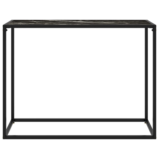 Tavolo Consolle Nero 100x35x75 cm in Vetro Temperato 322814