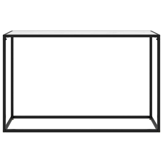 Tavolo Consolle Bianco 120x35x75 cm in Vetro Temperato 322817