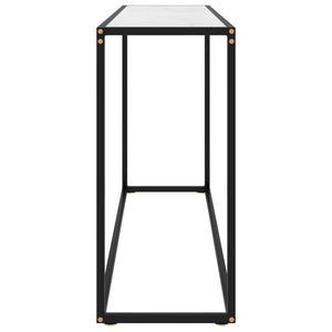 Tavolo Consolle Bianco 120x35x75 cm in Vetro Temperato 322817