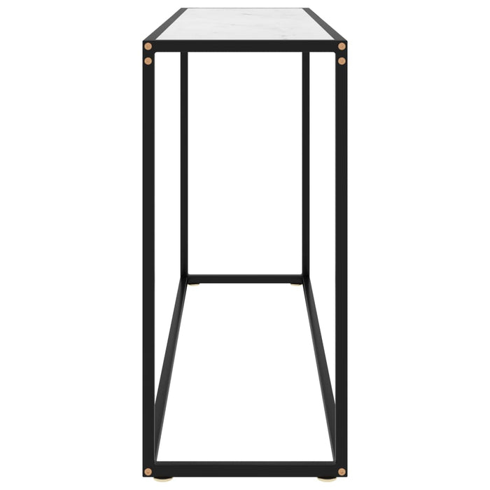 Tavolo Consolle Bianco 120x35x75 cm in Vetro Temperato 322817