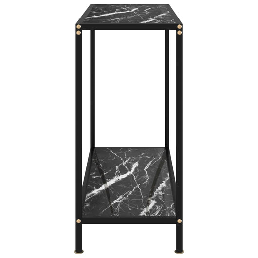 Tavolo Consolle Nero 80x35x75 cm in Vetro Temperato 322834