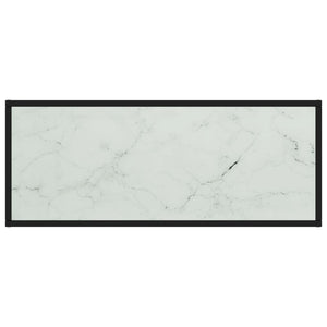 Mobile Porta TV Nero con Vetro Marmo Bianco 100x40x40 cm