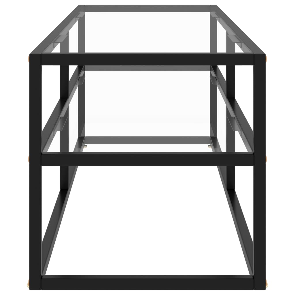 Mobile TV Nero con Vetro Temperato 120x40x40 cm 322859