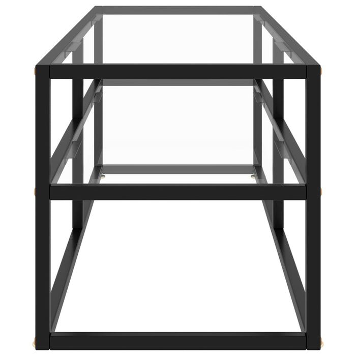 Mobile TV Nero con Vetro Temperato 120x40x40 cm 322859