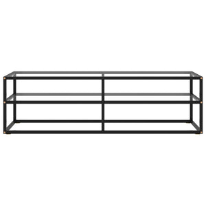 Mobile TV Nero con Vetro Temperato 140x40x40 cm 322863