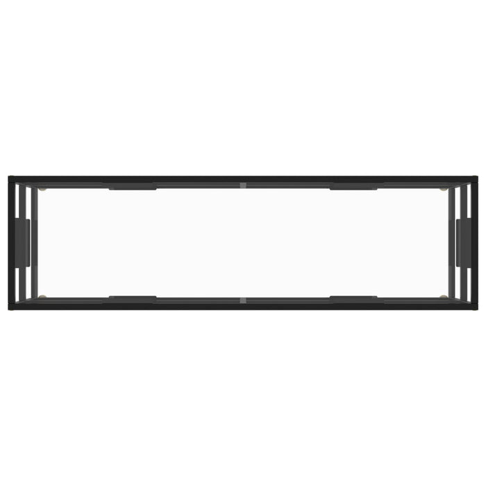 Mobile TV Nero con Vetro Temperato 140x40x40 cm 322863