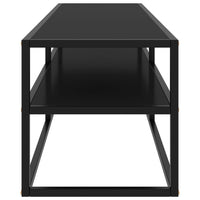 Mobile Porta TV Nero con Vetro Nero 140x40x40 cm  cod mxl 57240