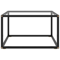 Tavolino da Salotto Nero con Vetro Temperato 60x60x35 cm  cod mxl 5571