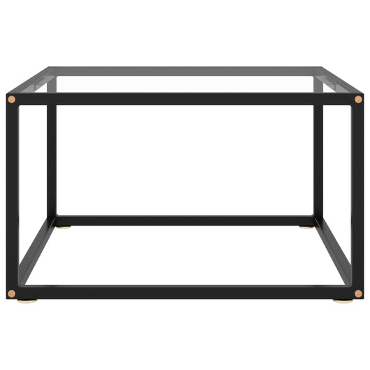 Tavolino da Salotto Nero con Vetro Temperato 60x60x35 cm 322871