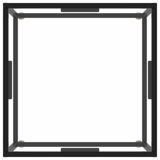 Tavolino da Salotto Nero con Vetro Temperato 60x60x35 cm 322871