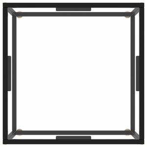 Tavolino da Salotto-Tavolino da soggiorno Nero con Vetro Temperato 60x60x35 cm