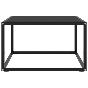 Tavolino da Salotto Nero con Vetro Nero 60x60x35 cm 322872