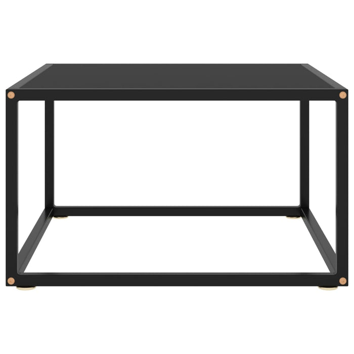 Tavolino da Salotto Nero con Vetro Nero 60x60x35 cm 322872