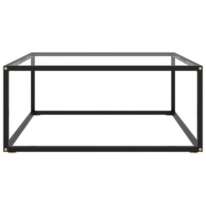 Tavolino da Salotto Nero con Vetro Temperato 80x80x35 cm 322875