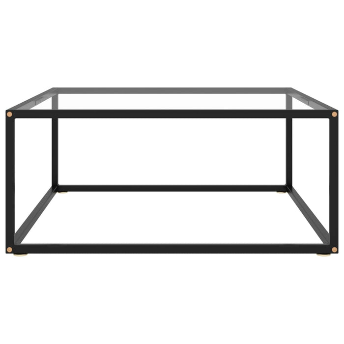 Tavolino da Salotto Nero con Vetro Temperato 80x80x35 cm 322875