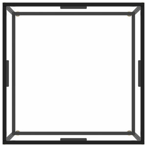 Tavolino da Salotto Nero con Vetro Temperato 80x80x35 cm 322875