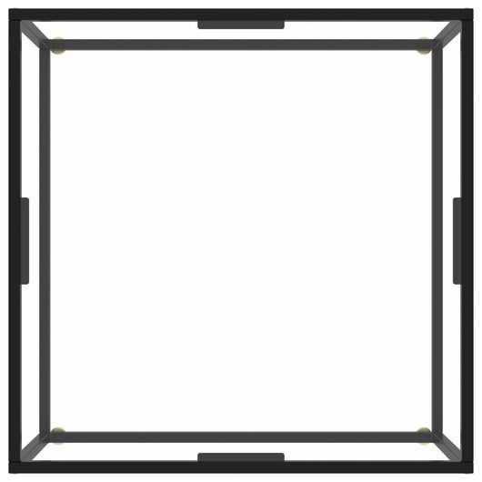 Tavolino da Salotto Nero con Vetro Temperato 80x80x35 cm 322875
