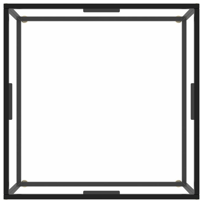 Tavolino da Salotto Nero con Vetro Temperato 80x80x35 cm 322875