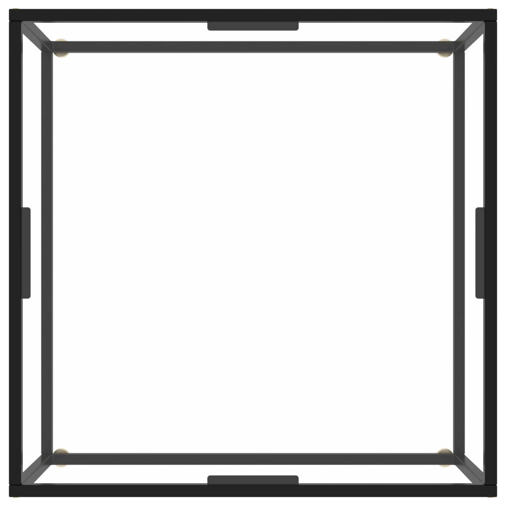 Tavolino da Salotto Nero con Vetro Temperato 80x80x35 cm  cod mxl 15878